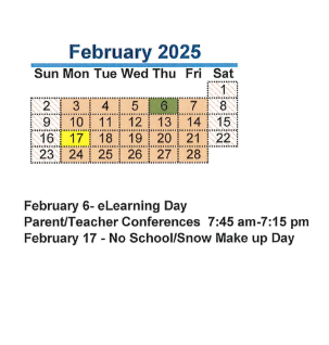 District School Academic Calendar for Dupont Elementary School for February 2025