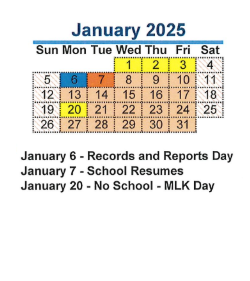 District School Academic Calendar for Dupont Elementary School for January 2025