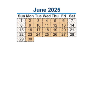 District School Academic Calendar for Dupont Elementary School for June 2025