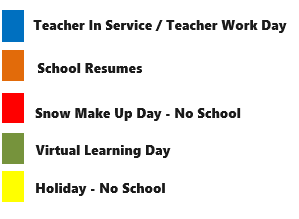 District School Academic Calendar Legend for Dupont Elementary School