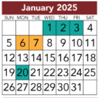 District School Academic Calendar for J L Lyon Elementary for January 2025