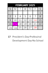 District School Academic Calendar for Laketon Elementary School for February 2025
