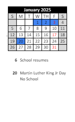 District School Academic Calendar for Laketon Elementary School for January 2025