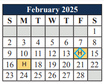 District School Academic Calendar for Danny Jones Middle for February 2025