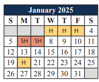 District School Academic Calendar for Cross Timbers Intermediate for January 2025