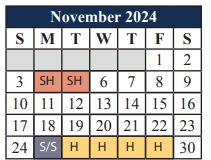 District School Academic Calendar for Glenn Harmon Elementary for November 2024