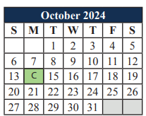 District School Academic Calendar for Alter Ed Ctr for October 2024