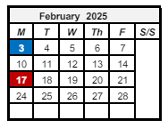 District School Academic Calendar for Southeast Elementary School for February 2025