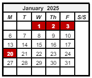 District School Academic Calendar for Southeast Elementary School for January 2025