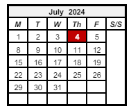 District School Academic Calendar for Southeast Elementary School for July 2024