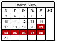 District School Academic Calendar for Southeast Elementary School for March 2025