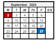 District School Academic Calendar for Southeast Elementary School for September 2024