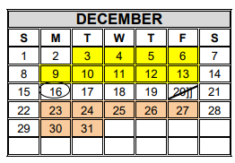 District School Academic Calendar for Hendricks Elementary for December 2024