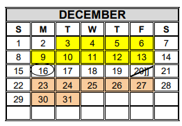 District School Academic Calendar for Instr/guid Center for December 2024