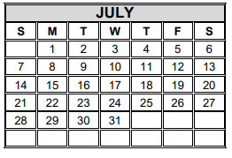 District School Academic Calendar for Garza Elementary for July 2024