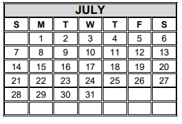 District School Academic Calendar for Mcauliffe Elementary for July 2024