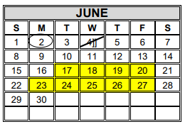 District School Academic Calendar for Mcauliffe Elementary for June 2025