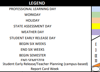 District School Academic Calendar Legend for Mcauliffe Elementary