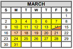 District School Academic Calendar for Memorial High School for March 2025