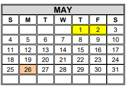 District School Academic Calendar for Garza Elementary for May 2025