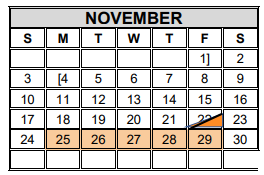 District School Academic Calendar for Castaneda Elementary for November 2024