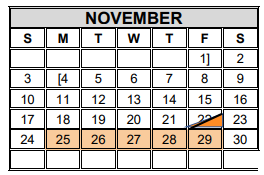 District School Academic Calendar for Brown Middle School for November 2024