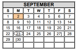 District School Academic Calendar for Milam Elementary for September 2024