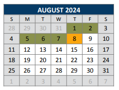 District School Academic Calendar for Dean And Mildred Bennett Elementary for August 2024
