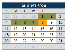 District School Academic Calendar for Jose De Jesus And Maria Luisa Vega for August 2024