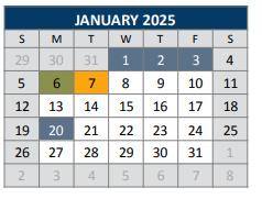 District School Academic Calendar for Jose De Jesus And Maria Luisa Vega for January 2025