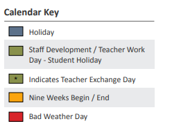 District School Academic Calendar Legend for Webb Elementary