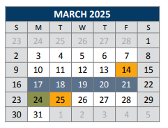 District School Academic Calendar for Naomi Press Elementary School for March 2025
