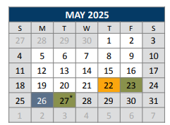 District School Academic Calendar for C T Eddins Elementary for May 2025