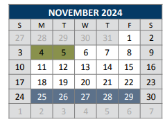 District School Academic Calendar for Roy Lee Walker Elementary for November 2024