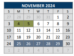 District School Academic Calendar for Dean And Mildred Bennett Elementary for November 2024