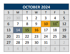 District School Academic Calendar for Dean And Mildred Bennett Elementary for October 2024