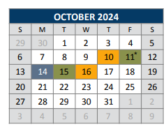 District School Academic Calendar for J J A E P for October 2024