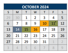 District School Academic Calendar for Glen Oaks Elementary for October 2024