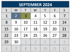 District School Academic Calendar for C T Eddins Elementary for September 2024