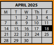 District School Academic Calendar for Hickory Ridge Elementary School for April 2025