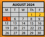 District School Academic Calendar for Hickory Ridge Elementary School for August 2024