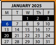 District School Academic Calendar for Hickory Ridge Elementary School for January 2025