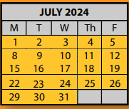 District School Academic Calendar for Hickory Ridge Elementary School for July 2024