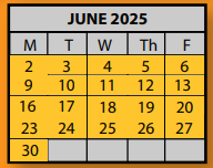 District School Academic Calendar for Hickory Ridge Elementary School for June 2025