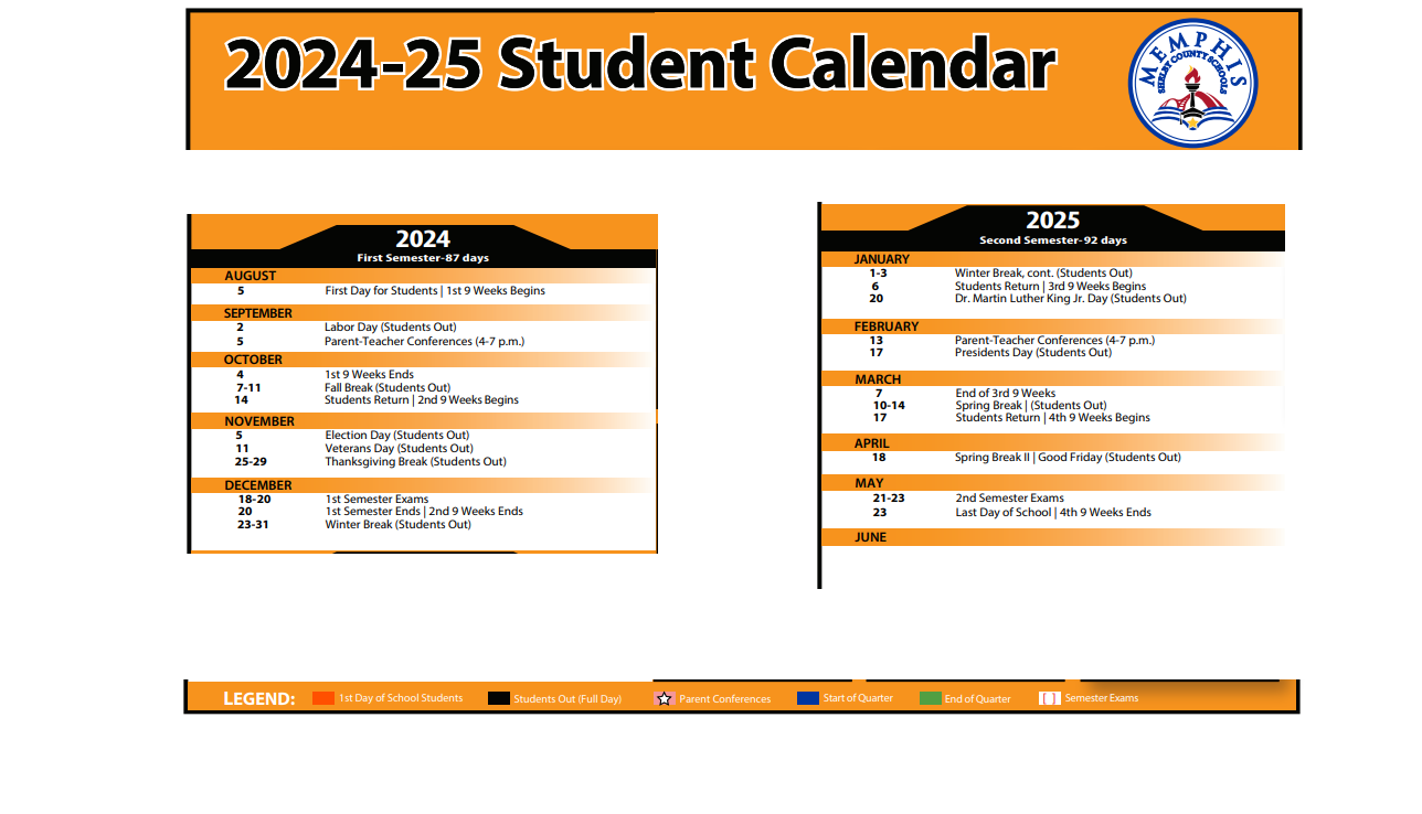 District School Academic Calendar Key for Hickory Ridge Elementary School