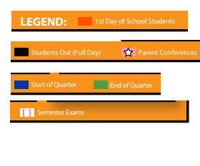 District School Academic Calendar Legend for Hickory Ridge Elementary School