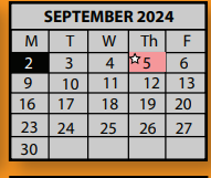 District School Academic Calendar for Hickory Ridge Elementary School for September 2024
