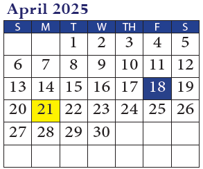 District School Academic Calendar for Marion Park Complex for April 2025