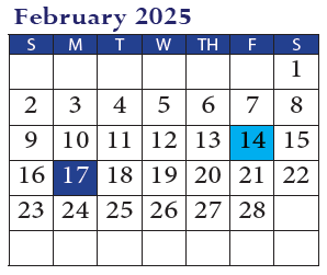 District School Academic Calendar for Marion Park Complex for February 2025
