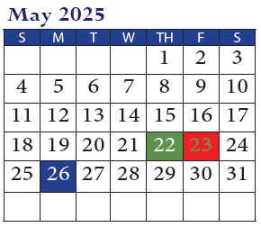 District School Academic Calendar for Marion Park Complex for May 2025